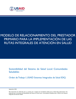 Modelo De Relacionamiento Del Prestador Primario Para La Implementación ...